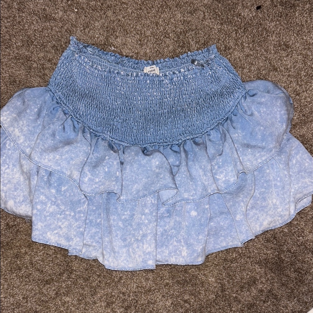 Blue Ruffled Skirt